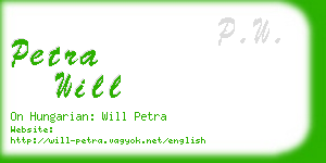 petra will business card